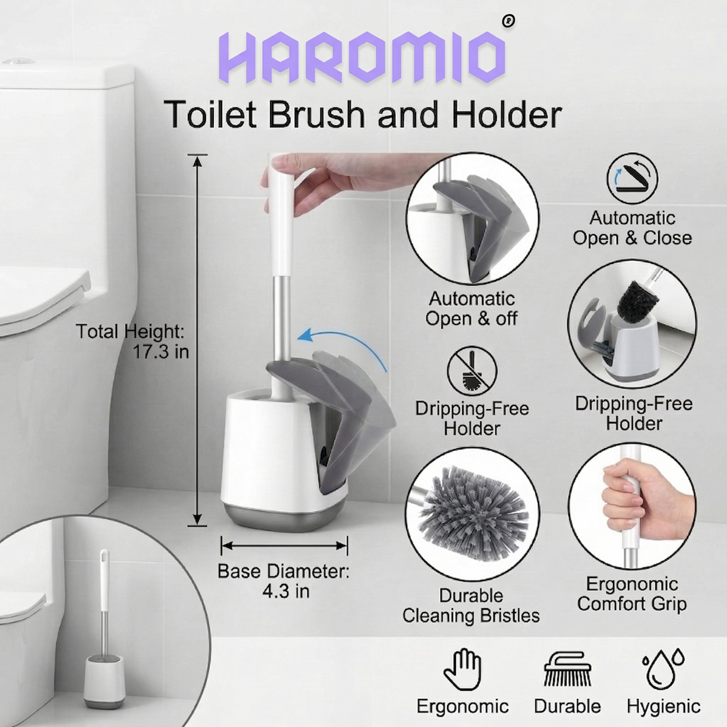 Haromio® Toilet Brush and Holder