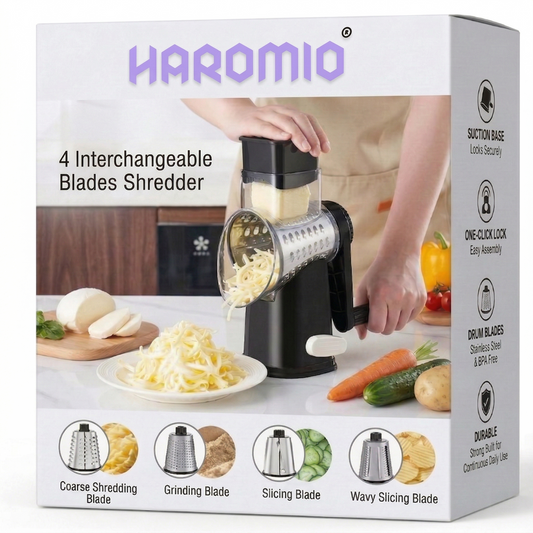 Haromio® 4 Interchangeable Blades Cheese Shredder