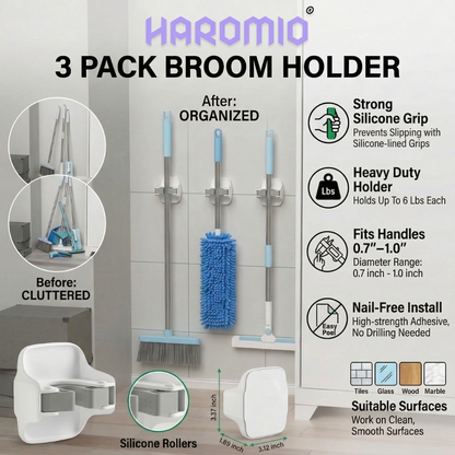 Haromio® 3 Pack Broom Holder